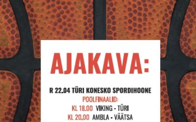 Juba sel reedel ja laupäeval Järvamaa FINAL FOUR mängud Türi Konesko spordihoones!